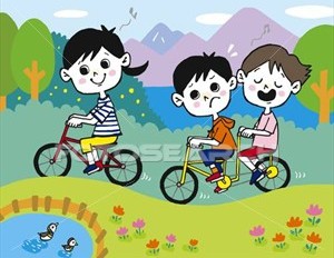 குழந்தைகளுக்கான பாதுகாப்பு டிப்ஸ். Children-cycling-painting_u19433461